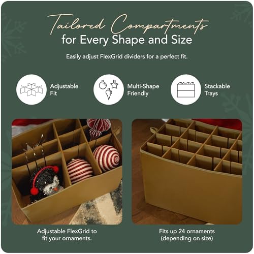 Covermates Adjustable Ornament Storage Box, 19.25" W x 13" D x 12.5" H - Image 5