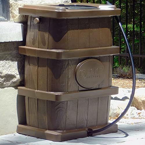FCMP Outdoor Slim Line Design Rain Barrel, 45 Gallon, Brown - Image 5