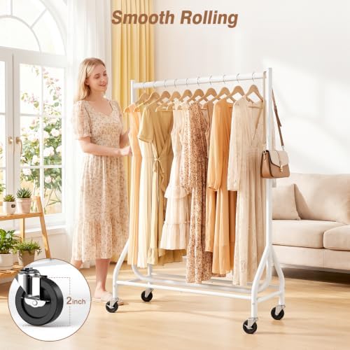 EAGMAK Heavy Duty Clothes Rack Load 268 LBS, 31.5 inch Hanging Rod, White - Image 6