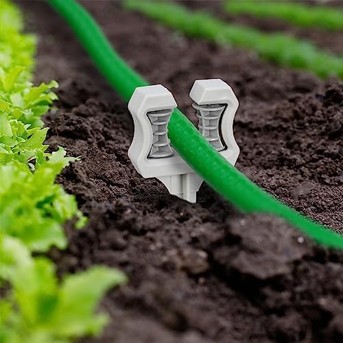 Relaxdays Garden Hose Guide, Set of 5, Ground Spike, Plastic, Discreet, Support, Practical, HxWxD: 26x10x3.5 cm, Grey - Image 5