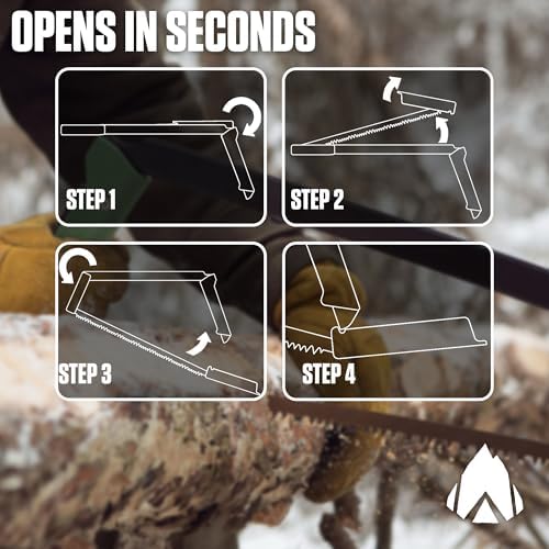 AGAWA - BOREAL21 Tripper Kit - Includes 21" Folding Saw, Nylon Carrying Case, 21" All-Purpose & 21" Aggressive Blade - For Camping, Hiking & Survival Gear (Black Frame/Green Handle) - Image 5