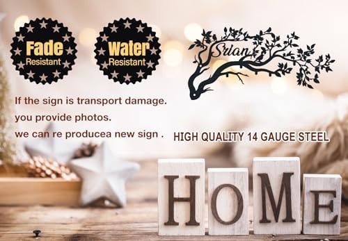 Custom Last Name Sign, Tree Branches Wall Coat Rack, Metal Hat Rack Name, Tree Hooks Metal Decor, Mounted Coat Hanger, Entryway Wall Art Signs - Image 5