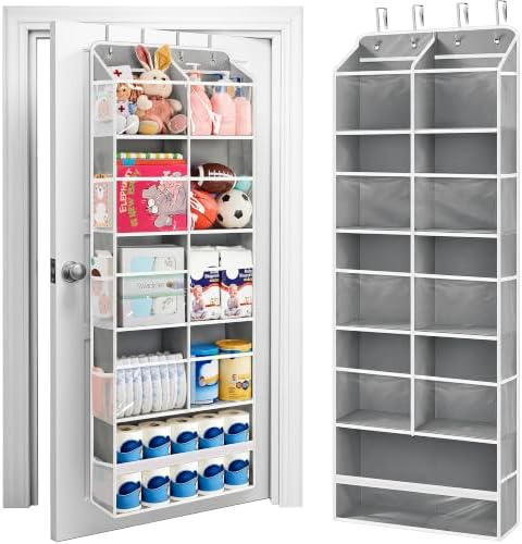 JARLINK Over the Door Organizer, Extra Large Storage for Bedroom, Grey by JARLINK