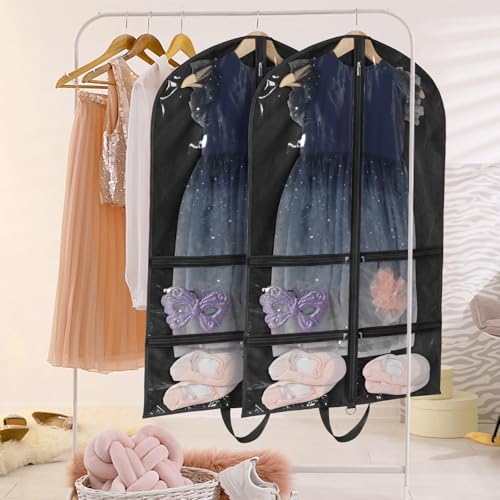 LOVEGRASS Kids Garment Bags for Dance with 4 Zipper Pockets, 6 Pack, Black - Image 5