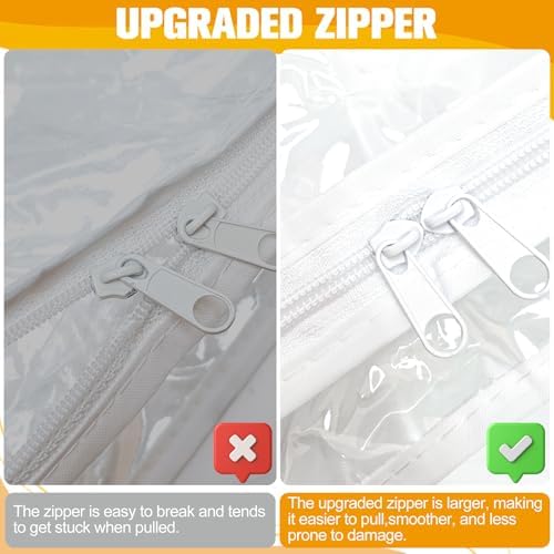 Plastic Storage Bags with Easy-Glide Zipper, Pack of 8, Durable Clear Vinyl Zippered Storage Bags for Clothes Sweaters Comforters Blankets Sheets Bedding (25 x 21 x 11 Inch, Transparent White) - Image 4