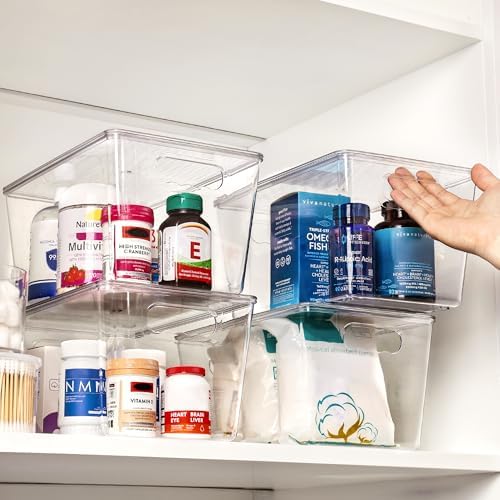Vtopmart 8 Pack Clear Stackable Storage Bins with Lids and Handles, Large - Image 5