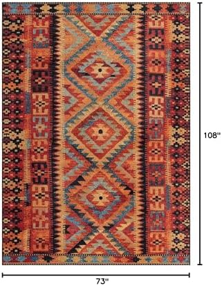 Unique Loom Outdoor Tribal Collection Area Rug - Tortuguero (6' 1" x 9' Rectangle, Multi/ Blue) - Image 2