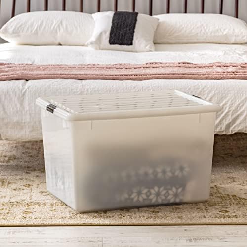 IRIS USA 3-Pack 144 Qt Stackable Storage Bins with Lids, Pearl - Image 6