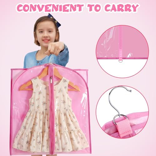 Windyun 10 Pack Garment Bags Costumes Kids 40", Pink - Image 4