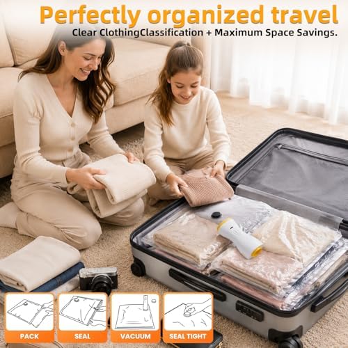 Vacuum Compression Bags, 20 Pack Multi‑Size Space Saver Storage Bags, Airtight Bags for Clothes Bedding Travel & Home Closet Organization - Image 3