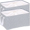 Hinwo 102L XXL Canvas Storage Bin with Lid and Handles, 2-Pack by Hinwo