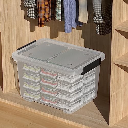 4-Pack 35 Quart Plastic Storage Bin with Secure Lid and Wheels - Image 5