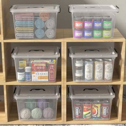 Clear Storage Latch Bin 12 Quart, Plastic Organizing Box, 6-Pack - Image 6