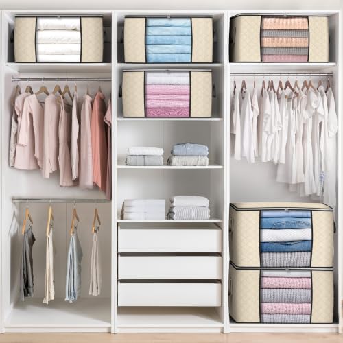 90L Large Storage Bags, 10 Pack Clothes Storage Bins Closet Organizers - Image 5