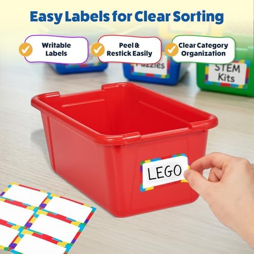 GAMENOTE 6 Quart Plastic Storage Bins Without Lids,12 Pack, Colorful - Image 6