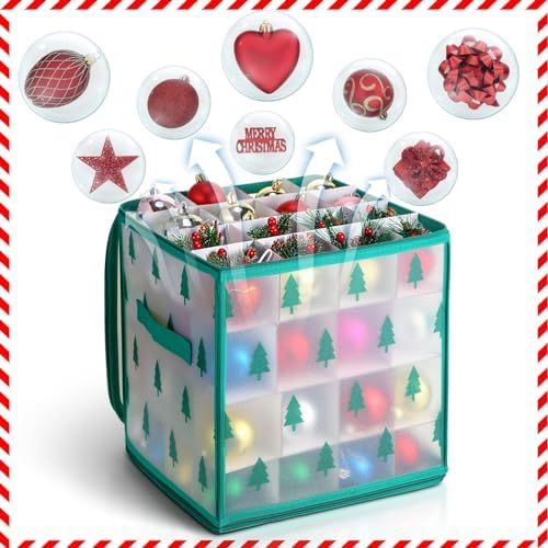Saintrygo 4 Pcs Ornament Storage Box with 64 Compartments, Tree Style - Image 5