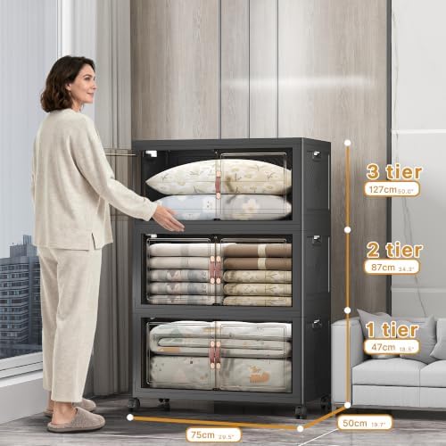UAMFURI Stackable Storage Bins with Lids, 540QT Lockable Storage Cabinet - Image 2