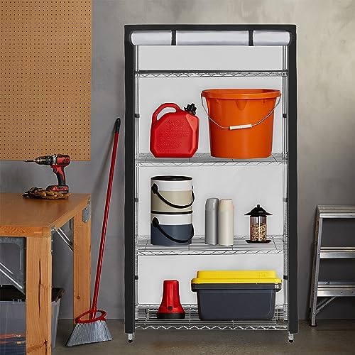 Shelf Cover,Waterproof Dustproof Storage Shelving Unit Cover,Fits 36"Wx16"Dx72"H Shelf,Shelf Display Rack Protector with Zipper,Black - Image 7
