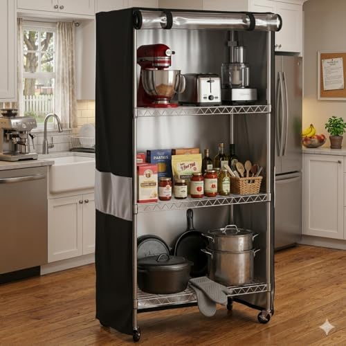 48x18x72 Shelf Cover, Waterproof 600D Oxford Rack Cover for Garage Shelving - Image 2