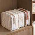 CoiiJoii 3 Pack Sheet Organizers And Storage, Double Side Clear Hard Shell Window. Expandable Blanket Storage Bags, Large Stackable Closet Storage Bins. by CoiiJoii