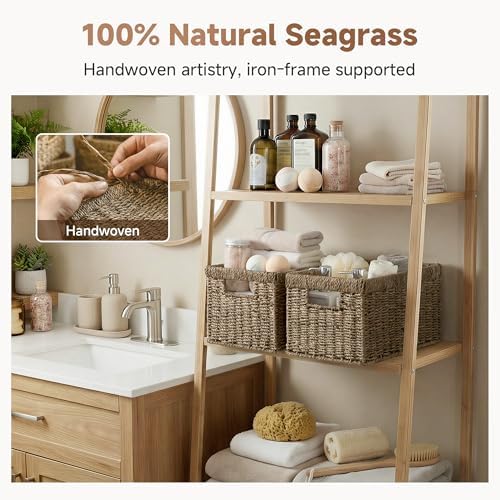 StorageWorks Wicker Baskets for Storage, Seagrass Storage Baskets, 2-Pack - Image 6