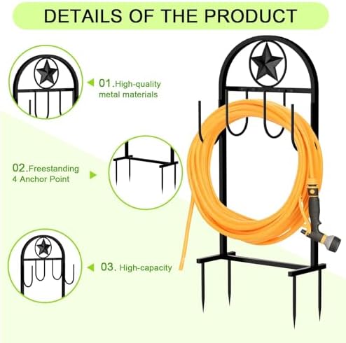 2 Pack Garden Hose Holder,100ft Capacity Hose Reel,Star Style - Image 3