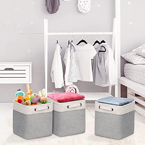 Cube Storage Bins 10.5” x 10.5 x 11” Cloth Baskets for Storage with Handles Storage bins for Shelf, Closet, Office Organizer, Set of 6 - Image 6