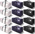 VELVETSURE 12 Pack Heavy Duty Large Moving Bags W/Backpack Straps - Strong Handles & Zippers, Storage Totes, Fold Flat, Alternative to Moving Box and Storage Bin, Semi-Transparent+Blue+Black by VELVETSURE