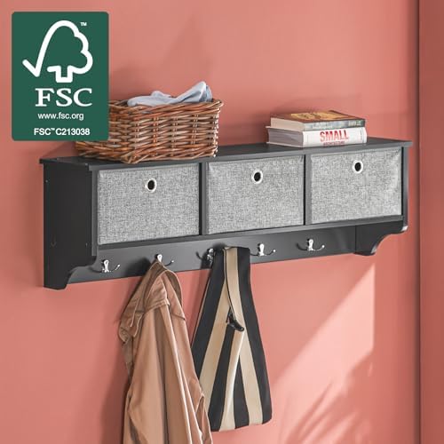 SoBuy Wall Shelf with Hooks - Image 4