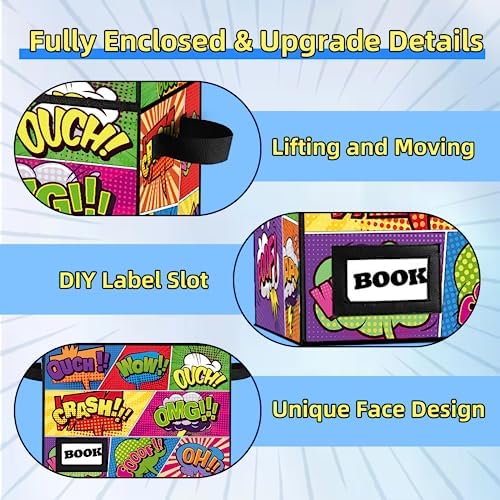 10 Pack Collection Comic Book Storage Boxes, Protector Organizer 15.8" X 7.8" X 11.8" Collapsible Short Box Holds 160-180 Comic Book Heavy Duty Bin Container Holder Shelf - Image 5