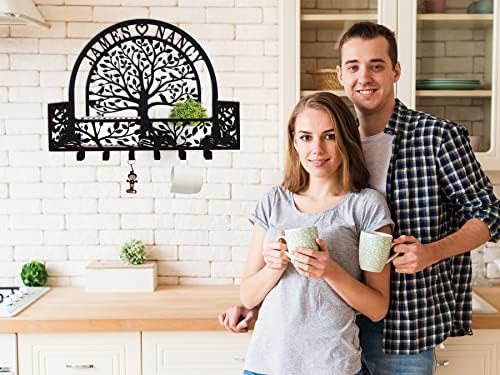 Personalized Key Holder for Wall Mail and Key Holder Organizer Custom Name Key Rack Key Rack and Mail Organizer with Store Shelf Custom Mail Organizer Wall Mount for Entryway Farmhouse Decor - Image 4