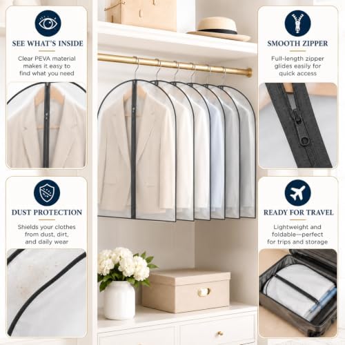 Amylove 40 Pcs 40" Suit Garment Bags for Closet Storage and Travel - Image 4