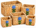 Water Hyacinth Woven Decorative Baskets - Pantry Organizers and Storage by DoubleGift
