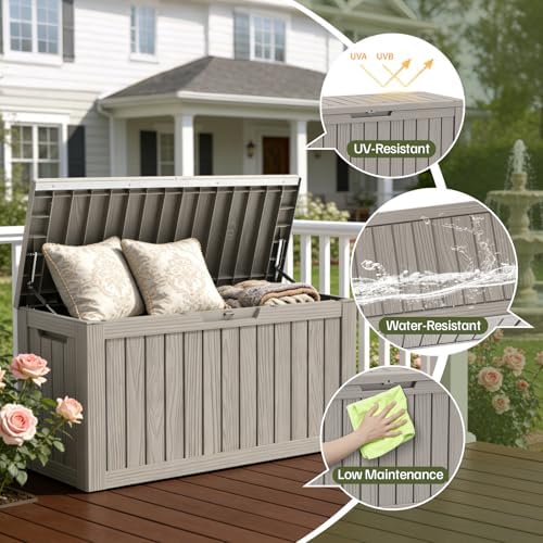 Outdoor Deck Storage Box, 90 Gallon Deck Box,Lockable Patio Storage Bench - Image 3