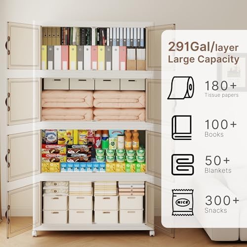 1288QT Extra Large Stackable Storage Bins with Lids & Wheels - Image 3