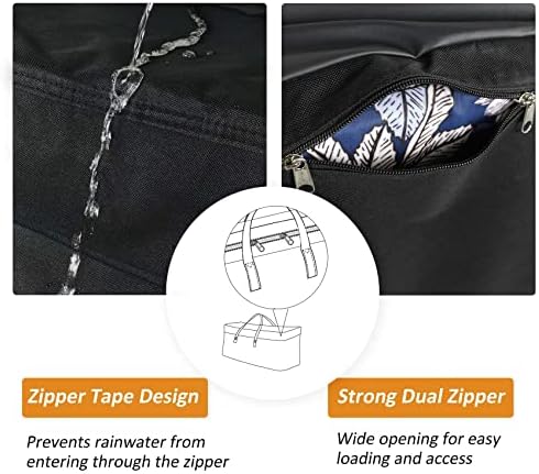 NettyPro Outdoor Cushion Storage Bags Water-Resistant for Patio Furniture Storage Cushion Christmas Tree Bag 7.5 Ft with Zipper and Handle, 50 x 15 x 25 Inch, Black - Image 3