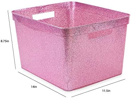 Isaac Jacobs Large Glitter Storage Bin Set (14" x 11.5" x 8.75") - Image 4