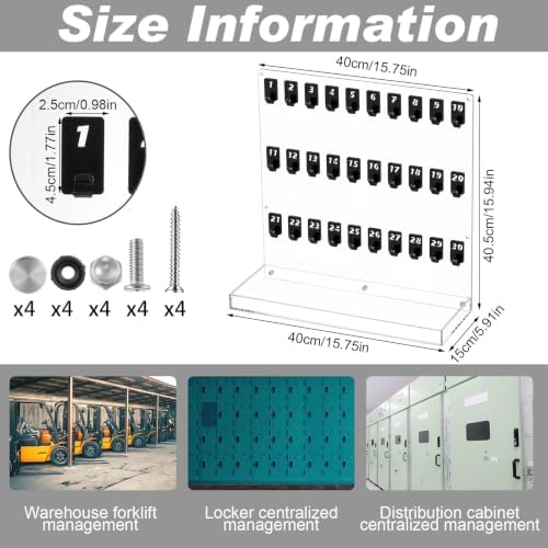 Beeveer Acrylic Key Holder Board with Shelf Upgrade, 30 Hook Wall Organizer - Image 2