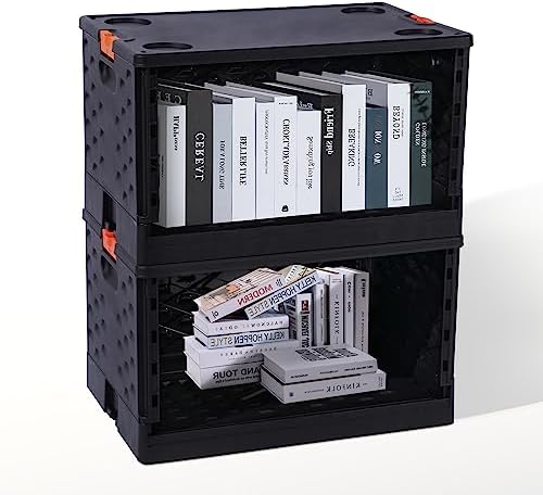 Collapsible Storage Bin with Lid Heavy Duty 16 Gallon Stackable Milk Crate - Image 5