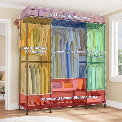 Ulif E3 Heavy Duty Garment Rack 4-Tier Freestanding Closet Organizer System - Image 4