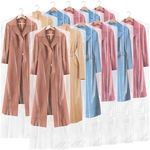 Patelai 40 Pcs 72/40inch Dry Cleaning Bags Extra Long Garment Bags for Hanging Clothes Dry Cleaner Plastic Garment for Launderette Wedding Dresses Suits Coats by Patelai