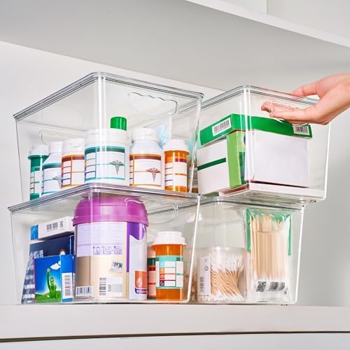 theaoo Large Clear Storage Bins with Lids, Stackable Containers, 6 Pack - Image 4