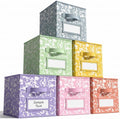 LemonRoad 6 Fabric Cube Storage Bin 11'' Classroom Bin, Macaron, Label by Unknown