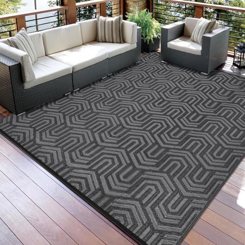 GAOMON Outdoor Rug 8x10 ft Waterproof Reversible Patio Rug by GAOMON