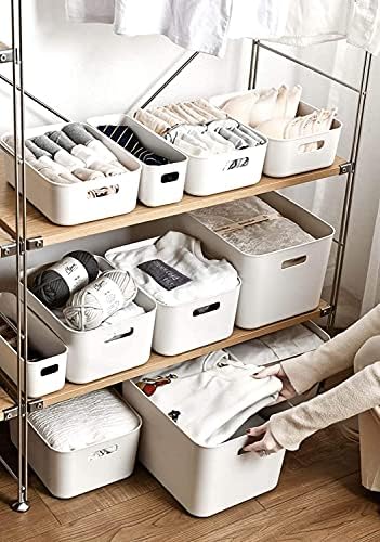Set Of 8 Plastic Storage Bins,Versatile Kitchen Pantry Organization and Storage,for Plastic Storage Container Under Bed,Under Sink Bathroom Organizer (White, 8 Pack - Image 6