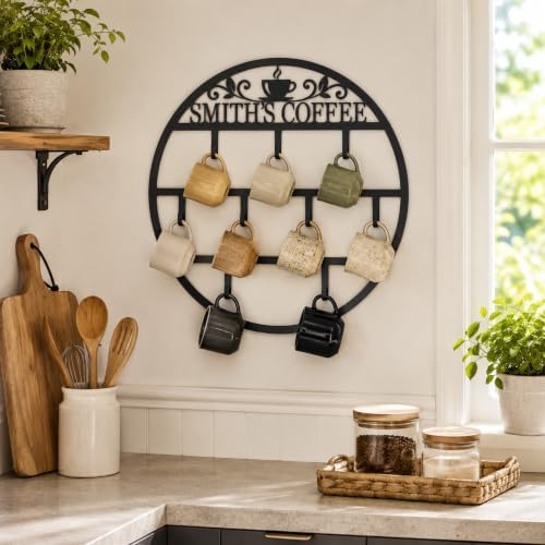 Personalized Metal Key Holder with Family Name,Custom Wedding, Anniversary, or Housewarming Present,Wall Mounted Key Hooks for Couples,Elegant Home Decor for Entryway (style10) - Image 2