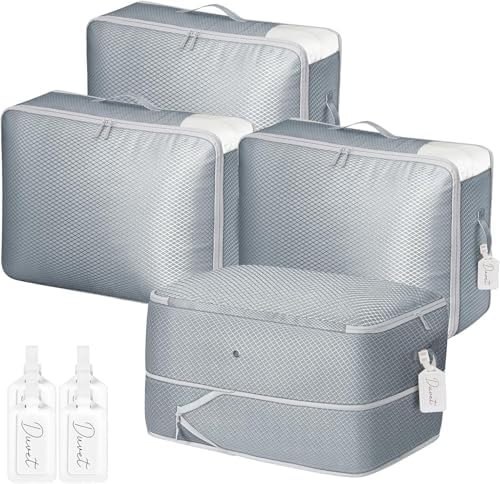 DIMJ Comforter Storage Bag - Large Capacity Ultra Space Saving Self Compression Organize for Duvet, Pillow, Bedding, Blanket Storage Organizer Nylon Compression Bags, Sheet Storage with Zipper by DiMJ