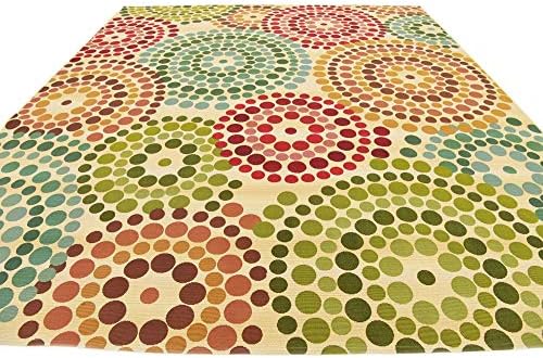 Unique Loom Outdoor Modern Collection Area Rug - Spark (10' x 12' 2" Rectangle, Beige/ Burgundy) - Image 4