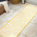 Eyely Filigree Weave Runner Rug 2X10 Cream/Yellow, Indoor Outdoor Rug by eyely
