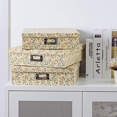 Soul & Lane - Keepsake Storage Boxes with Lids, Set of 3, Floral Dance - Image 3